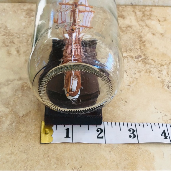 Ship In A Bottle Nautical Home Decor Glass Figurine - Picture 9 of 13